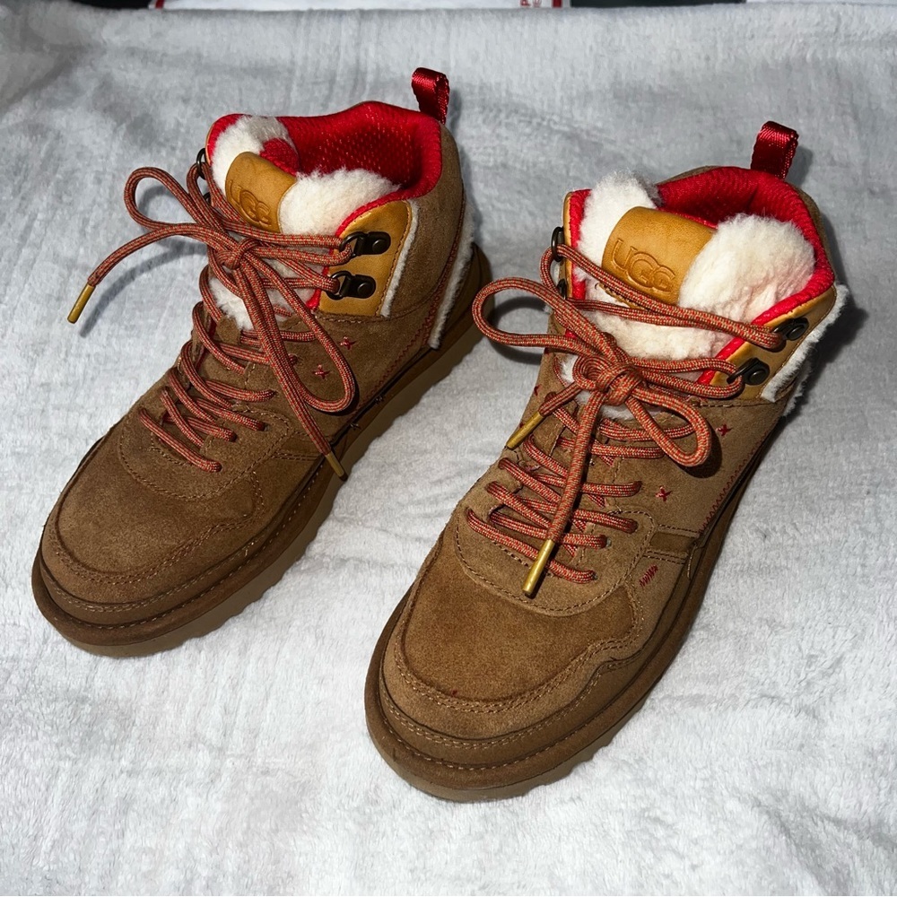 UGG Highland Hi Heritage Chestnut Fiery Red Suede Hiking Boot - Picture 5 of 11